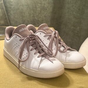 Adidas White and Light Pink Sneakers